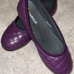 NWOT L’Amour quilted ballet flats- 13 wide